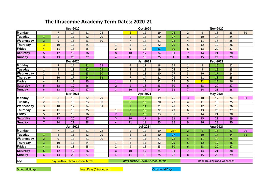 Calendar TheIlfracombeAcademy calendar-theilfracombeacademy